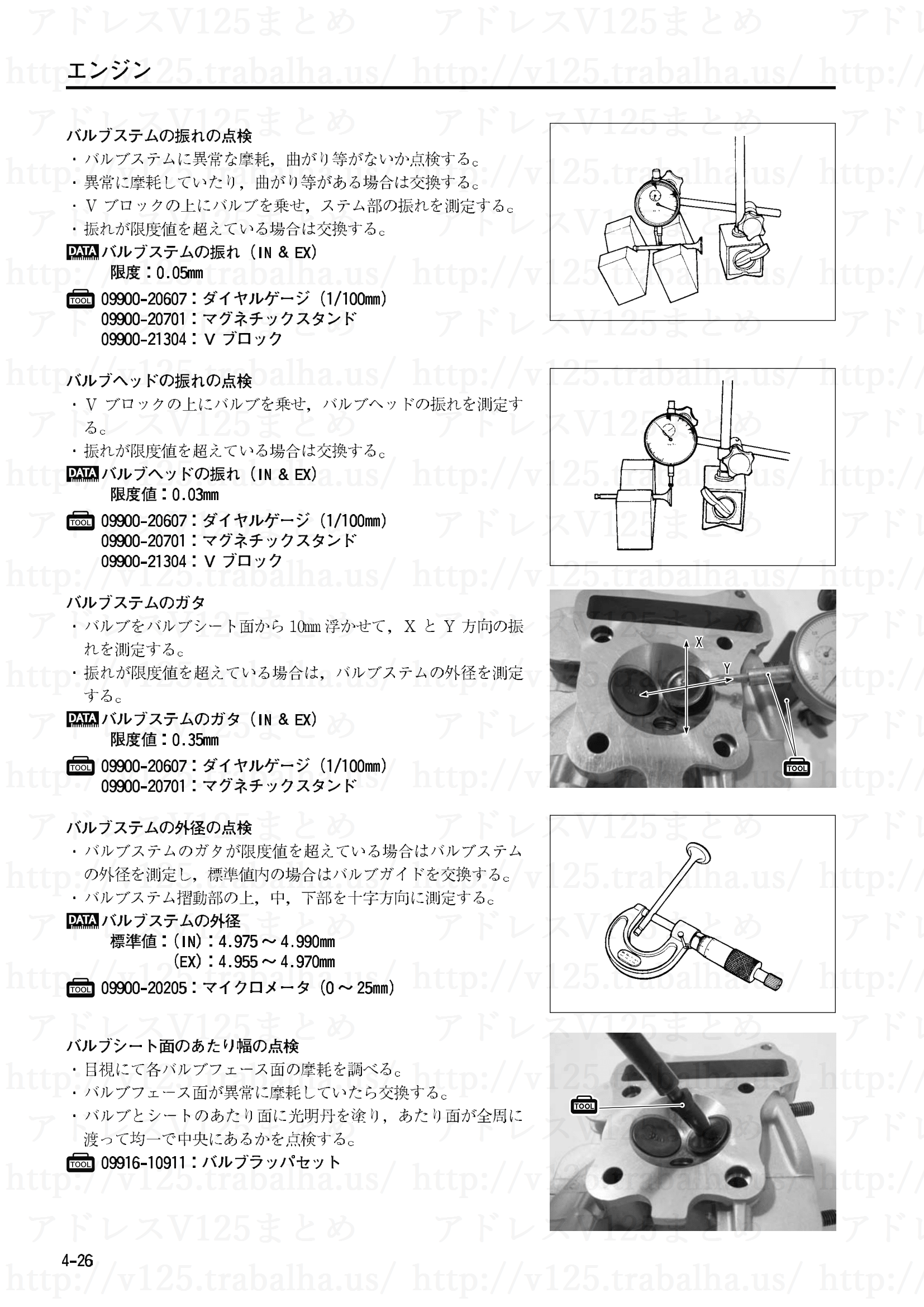 4-26【エンジン】エンジン部組部品の点検4