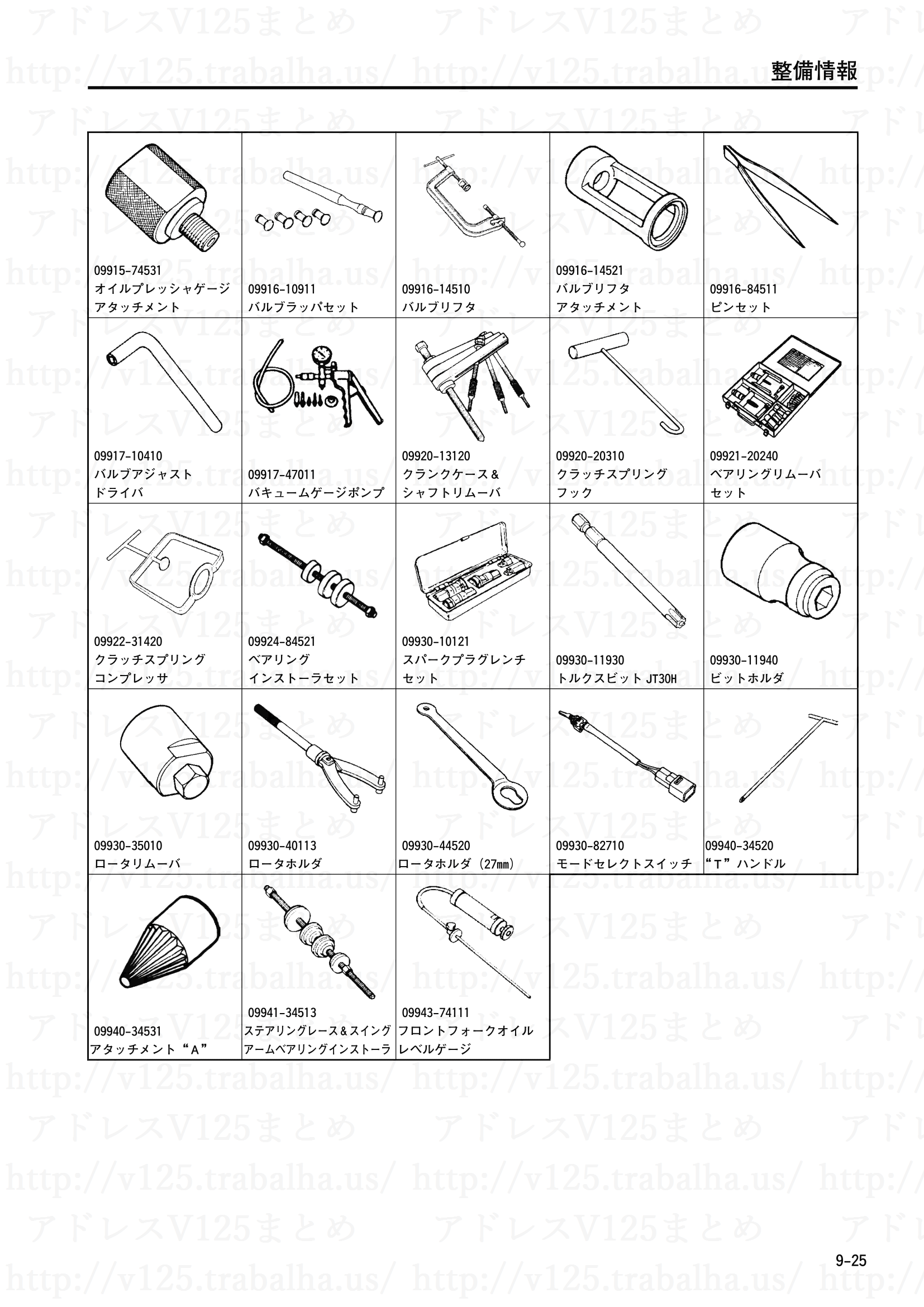 9-25【整備情報】特殊工具2